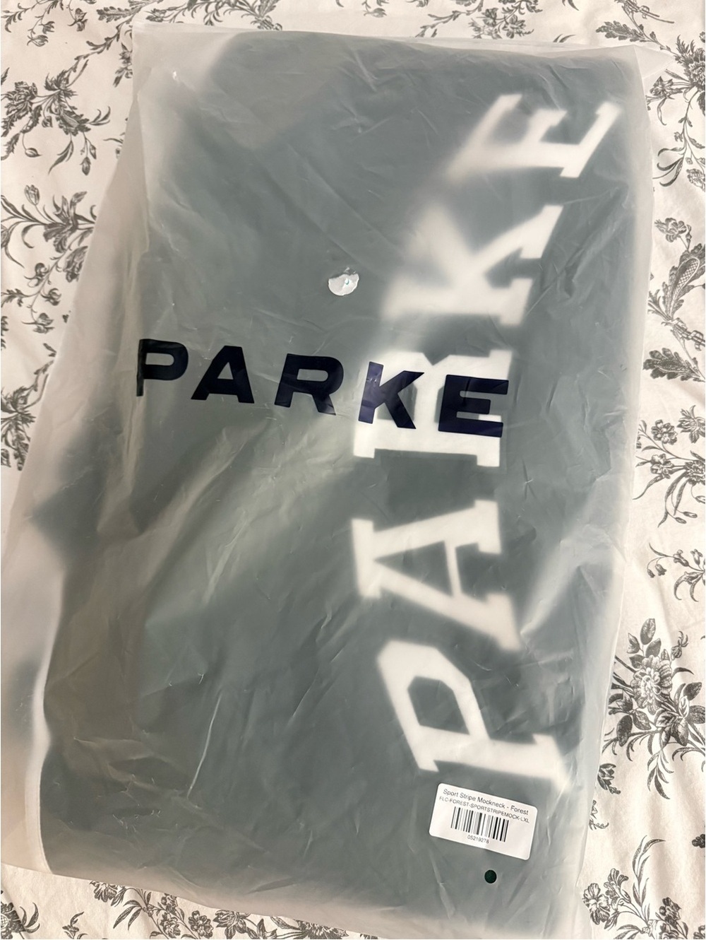 PARKE Sport Stripe Mockneck Forest L/XL NWT SOLD OUT - Picture 2 of 5